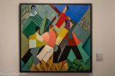 <center>Musée d'Art Moderne de Céret</center>André Lhote (1885-1962)
Rugby
1917
Huile sur toile. D'abord fauviste, la découverte de Cézanne oriente Lhote vers le cubisme. En 1912 il se rattache au groupe de la Section d'or et intervient souvent dans le débat théorique sur le cubisme.
Rugby en illustre son interprétation classique : composition rigoureuse et schématique bien lisible dans une large gamme de couleurs. L'action du jeu fait entrer le mouvement et donc le temps dans la toile.