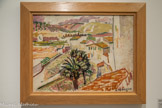 <center>Musée d'Art Moderne de Céret</center>Pinchus Krémègne (1890-1981)
Les palmiers à Céret v.1920
Huile sur toile. Séjours à Céret entre 1918 et 1939.
Installation après-guerre.
Ce tableau fait partie de la célèbre collection Zborowski, marchand d'art et galeriste des artistes de l'Ecole de Paris. Le mouvement occupe une place de tout premier plan dans la capitale de l'entre-deux-guerres.
L'effervescence artistique de la cité et les nombreuses académies d'enseignement de Montparnasse attire des artistes venus du monde entier : Chagall, Soutine, Kisling, Krémègne, Matas, Kikoïne.