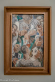 <center>Musée d'Art Moderne de Céret</center>André Masson (1896-1987)
Les Joueurs de cartes 1923
Huile sur toile.
Séjours à Céret de 1919 à 1920, séjour à Perpignan en 1929.
Masson épouse la cérétane Odette Caballé en 1920, Puis ils rentrent à Paris où Masson lie amitié avec Michel Leiris, Louis Aragon, André Malraux, Juan Gris. Cette composition montre l'influence manifeste de ce dernier, dans un post cubisme symbolique à la poétique très personnelle. Une certaine agitation règne, les mains et les tètes sont grossies pour donner l'impression d'être au cœur de la scène.