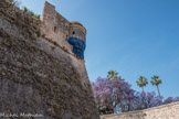 <center>Villefranche-sur-Mer. La Citadelle Saint-Elme</center> Bastion 2. Pour compléter le système défensif de la citadelle, des échauguettes sont placées au sommet des bastions. Circulaires et présentant un léger encorbellement, elles sont caractéristiques du génie militaire italien de la Renaissance. En temps de paix, l'échauguette en pierre abrite une sentinelle chargée de surveiller les fossés. En temps de guerre, et surtout dans l'éventualité d'un siège de Villefranche, elle peut être démontée pour ne pas servir de cible aux tirs ennemis. Le procédé architectural de la « citadelle bastionnée », « alla moderna », sera repris pour le fort du Mont-Alban et tendra même à se généraliser pour les forteresses militaires bâties au cours des années ultérieures.